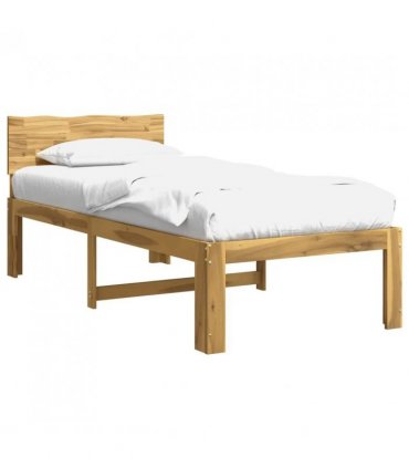 vidaXL Single Bed Frame with Headboard ROSTOCK Whitewash 90 x 200 cm — V0672361134