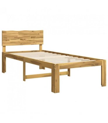 vidaXL Single Bed Frame with Headboard ROSTOCK Whitewash 90 x 200 cm — V0672361134