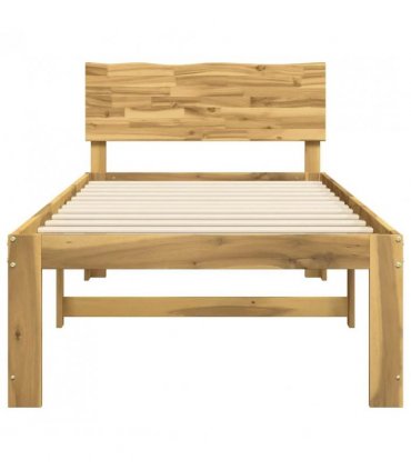 vidaXL Single Bed Frame with Headboard ROSTOCK Whitewash 90 x 200 cm — V0672361134