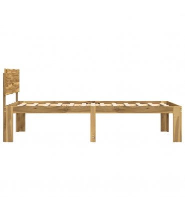 vidaXL Single Bed Frame with Headboard ROSTOCK Whitewash 90 x 200 cm — V0672361134