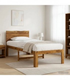 vidaXL Single Bed Frame with Headboard ROSTOCK Natural 90 x 190 cm — V0672361139