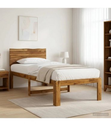 vidaXL Single Bed Frame with Headboard ROSTOCK Natural 90 x 190 cm — V0672361139