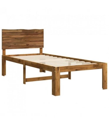 vidaXL Single Bed Frame with Headboard ROSTOCK Natural 90 x 190 cm — V0672361139