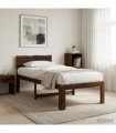 vidaXL Single Bed Frame with Headboard ROSTOCK Dark Brown 90 x 200 cm — V0672361140