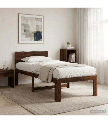 vidaXL Single Bed Frame with Headboard ROSTOCK Dark Brown 90 x 200 cm — V0672361140