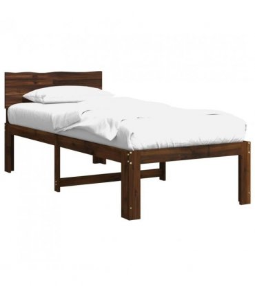vidaXL Single Bed Frame with Headboard ROSTOCK Dark Brown 90 x 200 cm — V0672361140