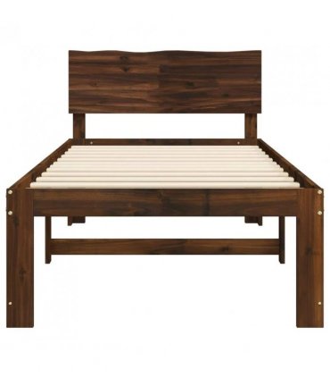 vidaXL Single Bed Frame with Headboard ROSTOCK Dark Brown 90 x 200 cm — V0672361140