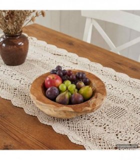 vidaXL Fruit Bowl JEPARA Ø 30 cm Solid Teak Wood Round Teak Brown