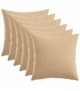 vidaXL Cushion with Pillow HEERLEN 6 pcs Cream Fabric — Size: 50 x 50 cm