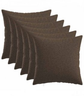 vidaXL Cushion with Pillow HEERLEN 6 pcs Taupe Fabric — Size: 35 x 35 cm
