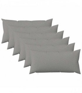 vidaXL Cushion with Pillow HEERLEN 6 pcs Cloud Grey Fabric — Size: 40 x 70 cm