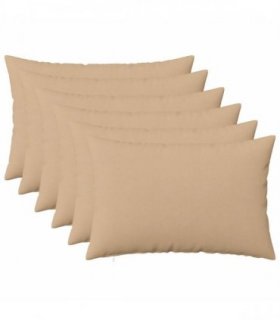 vidaXL Cushion with Pillow HEERLEN 6 pcs Cream Fabric — Size: 40 x 60 cm