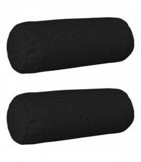 vidaXL Cushion with Pillow HEERLEN 2 pcs Black Fabric — Size: Ø 15 x 40 cm