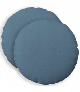 vidaXL Cushion with Pillow HEERLEN 2 pcs Jeans Blue Fabric — Size: Ø 60 cm