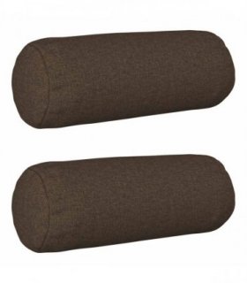 vidaXL Cushion with Pillow HEERLEN 2 pcs Taupe Fabric — Size: Ø 15 x 40 cm