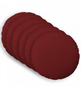 vidaXL Cushion with Pillow HEERLEN 6 pcs Wine Red Fabric — Size: Ø 40 cm
