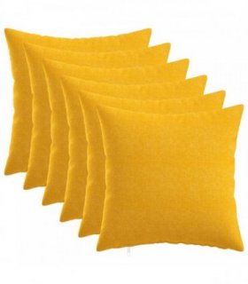 vidaXL Cushion with Pillow HEERLEN 6 pcs Light Yellow Fabric — Size: 45 x 45 cm