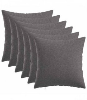 vidaXL Cushion with Pillow HEERLEN 6 pcs Light Grey Fabric — Size: 35 x 35 cm