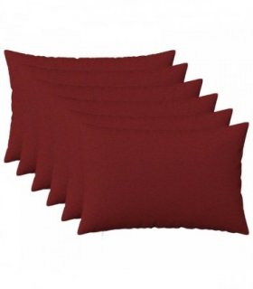 vidaXL Cushion with Pillow HEERLEN 6 pcs Wine Red Fabric — Size: 30 x 50 cm
