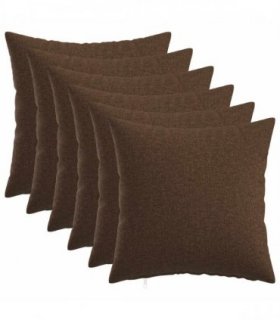 vidaXL Cushion with Pillow HEERLEN 6 pcs Brown Fabric — Size: 30 x 30 cm