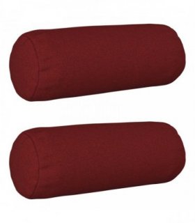 vidaXL Cushion with Pillow HEERLEN 2 pcs Wine Red Fabric — Size: Ø 15 x 40 cm