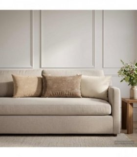 vidaXL Cushion with Pillow HEERLEN 6 pcs Cream Chenille Fabric