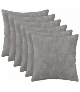 vidaXL Cushion with Pillow HEERLEN 6 pcs Light Grey Microfiber Fleece — Size: 50 x 50 cm