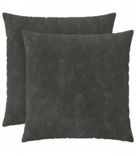 vidaXL Cushion with Pillow HEERLEN 2 pcs Anthracite Microfiber Fleece — Size: 60 x 60 cm