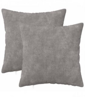 vidaXL Cushion with Pillow HEERLEN 2 pcs Light Grey Microfiber Fleece — Size: 45 x 45 cm