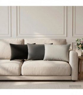 vidaXL Cushion with Pillow HEERLEN 2 pcs Grey Polyester — Size: 40 x 60 cm