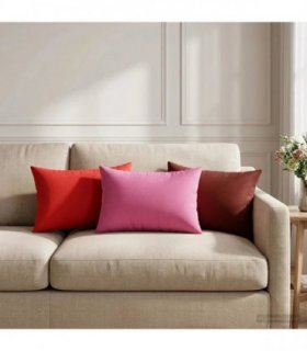 vidaXL Cushion with Pillow HEERLEN 6 pcs Wine Red Polyester — Size: 30 x 50 cm