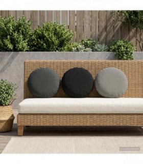 vidaXL Cushion with Pillow HEERLEN 6 pcs Grey Polyester — Size: Ø 30 cm