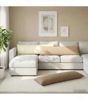 vidaXL Cushion with Pillow HEERLEN Beige 40 x 145 cm Polyester