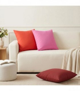 vidaXL Cushion with Pillow HEERLEN 2 pcs Red Polyester — Size: 50 x 50 cm