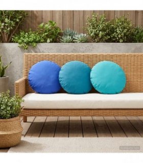 vidaXL Cushion with Pillow HEERLEN 6 pcs Turquoise Polyester — Size: Ø 40 cm