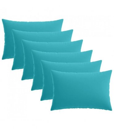 vidaXL Cushion with Pillow HEERLEN 6 pcs Turquoise Polyester — Size: 30 x 50 cm