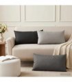 vidaXL Cushion with Pillow HEERLEN 12 pcs Anthracite Polyester — Size: 40 x 80 cm