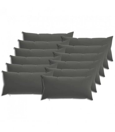 vidaXL Cushion with Pillow HEERLEN 12 pcs Anthracite Polyester — Size: 40 x 80 cm
