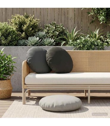 vidaXL Cushion with Pillow HEERLEN 2 pcs Anthracite Polyester — Size: Ø 60 cm