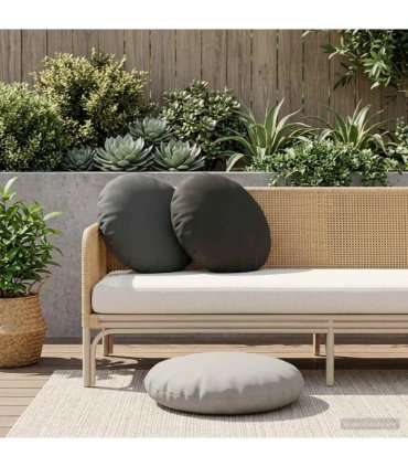 vidaXL Cushion with Pillow HEERLEN 2 pcs Anthracite Polyester — Size: Ø 60 cm