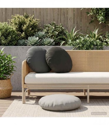 vidaXL Cushion with Pillow HEERLEN 2 pcs Anthracite Polyester — Size: Ø 50 cm