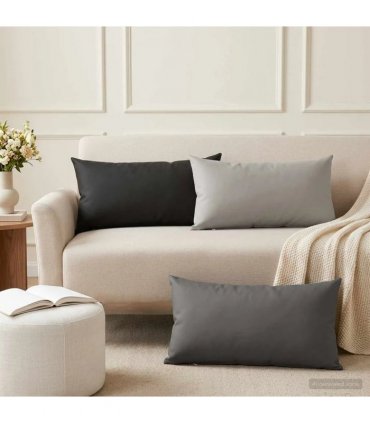 vidaXL Cushion with Pillow HEERLEN 2 pcs Black Polyester — Size: 40 x 80 cm