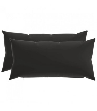 vidaXL Cushion with Pillow HEERLEN 2 pcs Black Polyester — Size: 40 x 80 cm