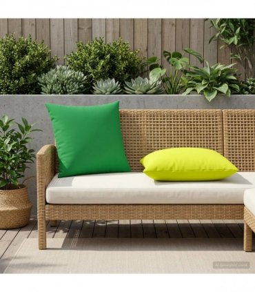 vidaXL Cushion with Pillow HEERLEN 2 pcs Green Polyester — Size: 55 x 55 cm