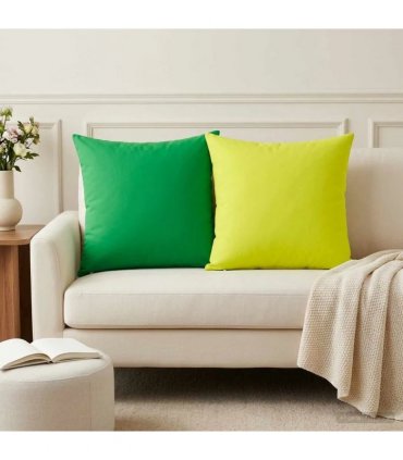 vidaXL Cushion with Pillow HEERLEN 2 pcs Green Polyester — Size: 55 x 55 cm