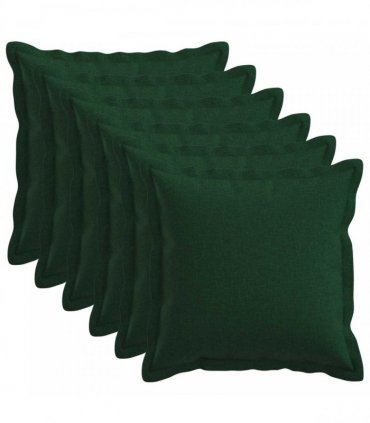 vidaXL Cushion with Pillow HOUTEN 6 pcs Dark Green Faux Linen — Size: 45 x 45 cm