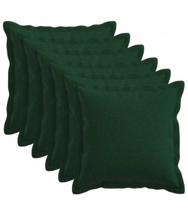 vidaXL Cushion with Pillow HOUTEN 6 pcs Dark Green Faux Linen — Size: 45 x 45 cm
