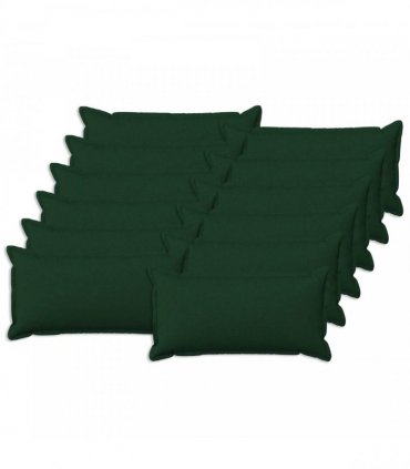 vidaXL Cushion with Pillow HOUTEN 12 pcs Dark Green Faux Linen — Size: 40 x 80 cm