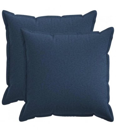vidaXL Cushion with Pillow HOUTEN 2 pcs Blue Faux Linen — Size: 55 x 55 cm