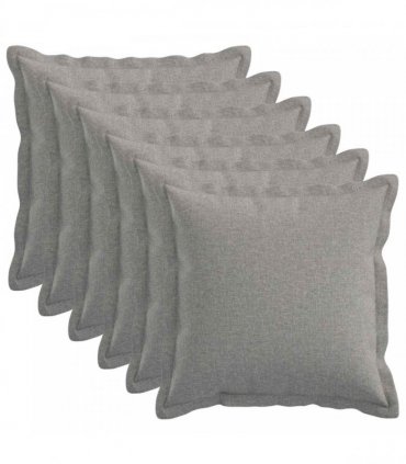 vidaXL Cushion with Pillow HOUTEN 6 pcs Cloud Grey Faux Linen — Size: 45 x 45 cm